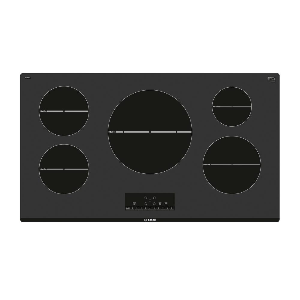 Bosch 500 Series 36 In Induction Cooktop In Black With 5
