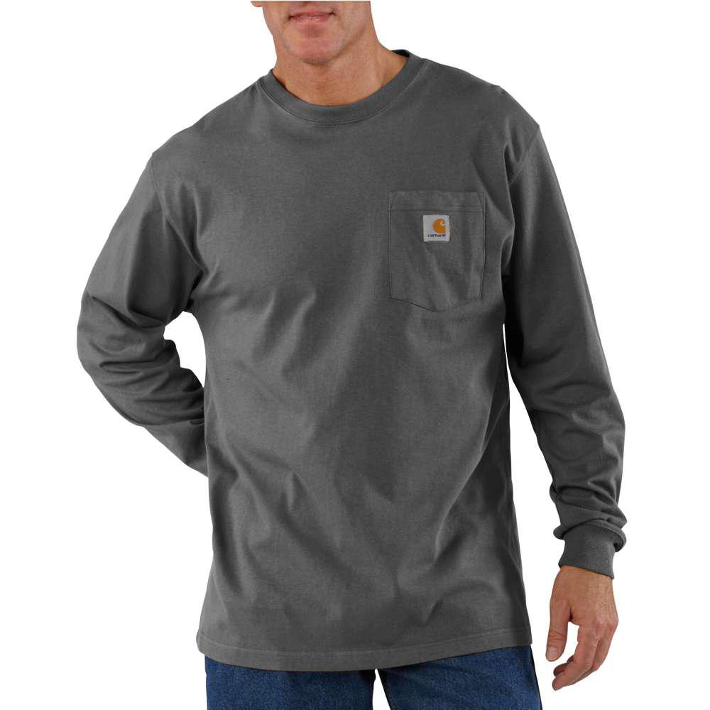 Carhartt Men's Tall XXX Large Charcoal Cotton Long-Sleeve T-Shirt-K126-CHR - The Home Depot