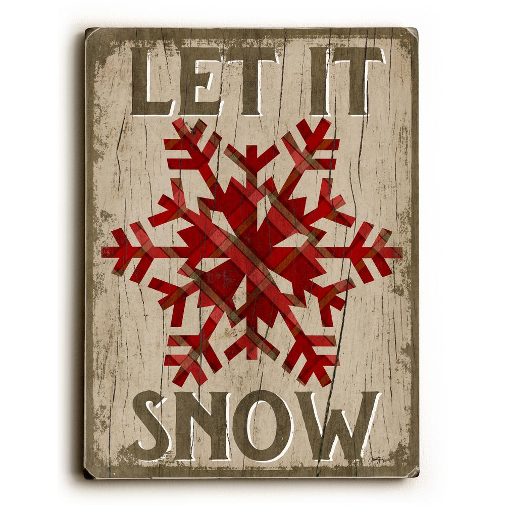 9 In X 12 Let It Snow By Misty Diller Solid Wood Wall Art