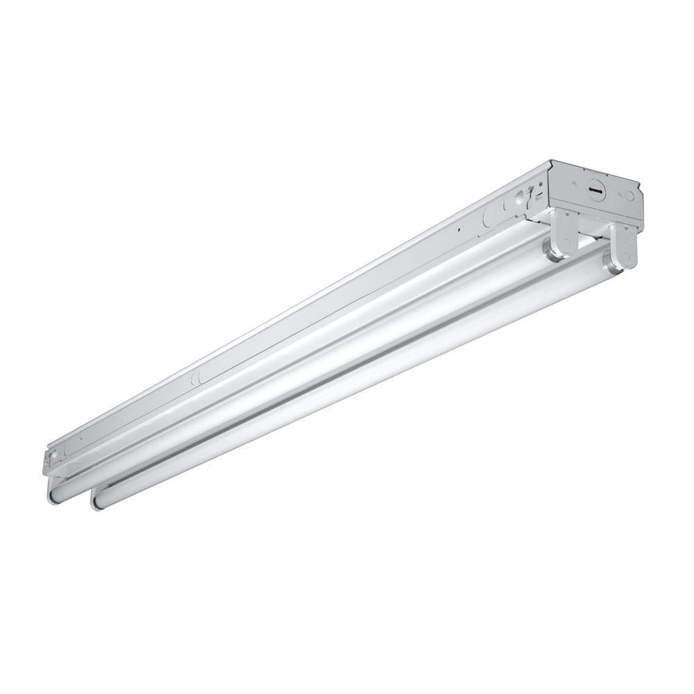 Metalux 8 Ft Fluorescent White Strip Light Fixture With 2 T8 Light