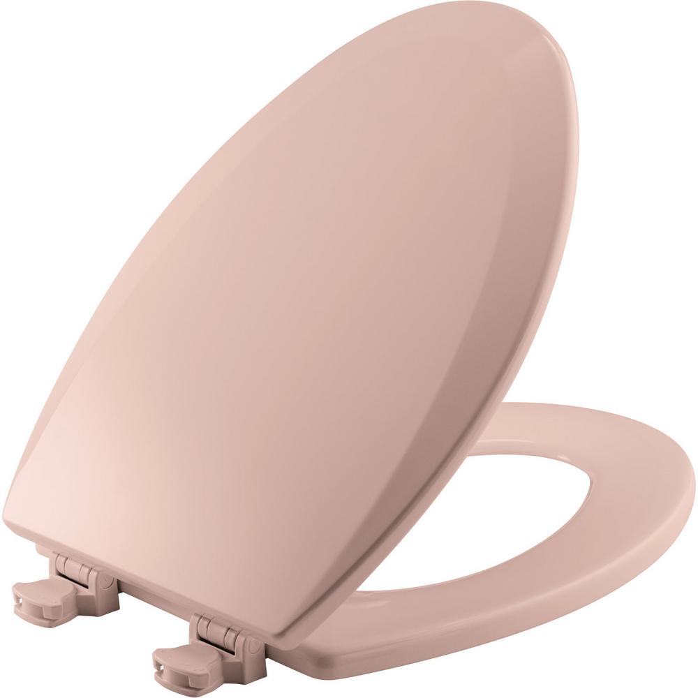 pink elongated toilet lid cover