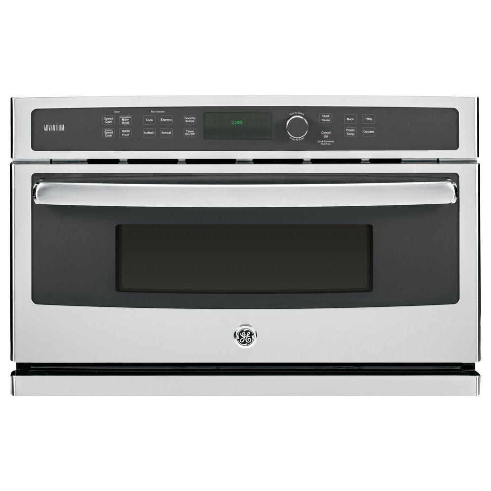 Ge Profile 30 In Single Electric Wall Oven With Advantium Cooking In Stainless Steel Psb9240sfss The Home Depot