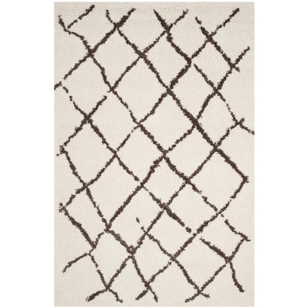 Safavieh Berber Shag Cream Brown 8 Ft X 10 Ft Area Rug Ber162a 8 The Home Depot