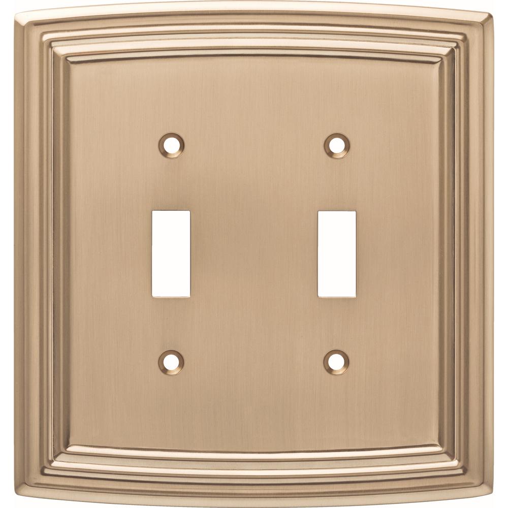 Liberty Emery Decorative Double Light Switch Cover Champagne Bronze Liberty Emery Decorative Double Light Switch Cover Champagne Bronze