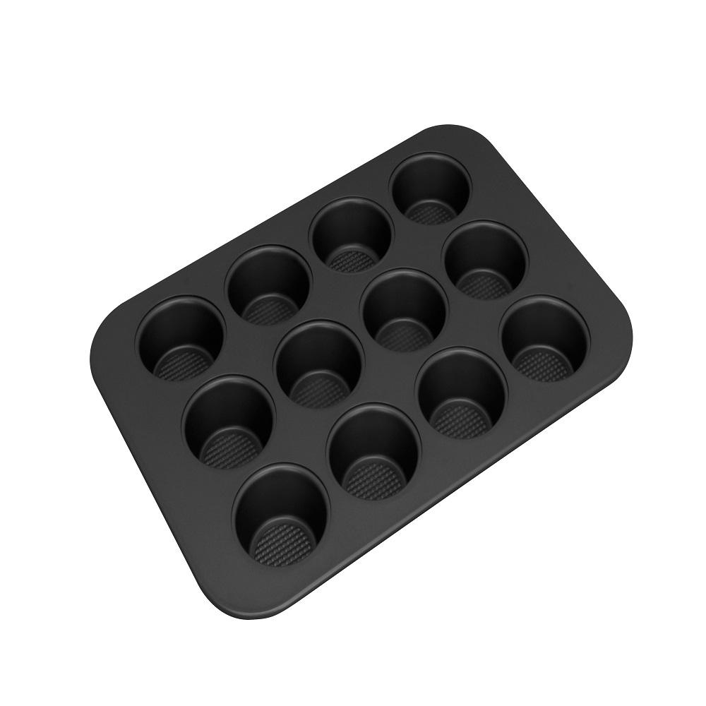 Amercook Stainless Steel 12 Cup Muffin Baking Pan Nonstick Heat Resistant Dishwasher Safe 16 In X 11 In Kcm9505 The Home Depot