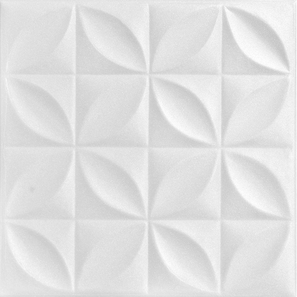 A La Maison Ceilings Perceptions 1 6 Ft X 1 6 Ft Foam Glue Up Ceiling Tile In Plain White 21 6 Sq Ft Case