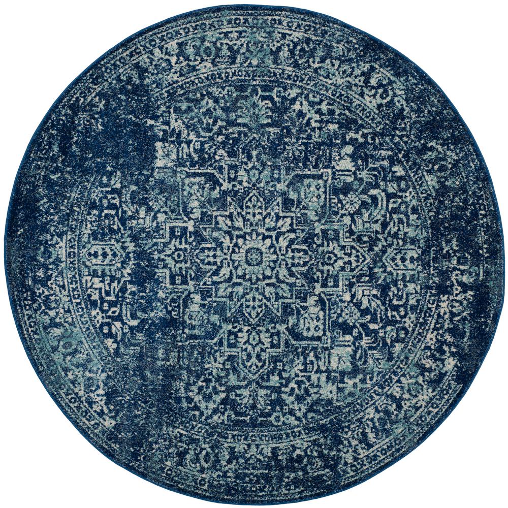 Safavieh Evoke Navy Ivory 5 Ft X Round Area Rug