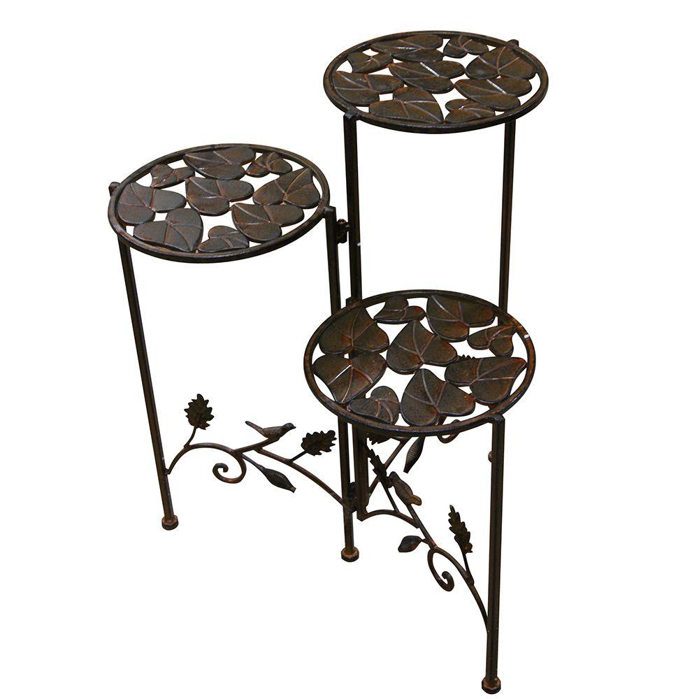 Alpine Corporation 15 In X 23 3 Tier Metal Planter Stand Bvk110 3 Tier Metal Planter Stand