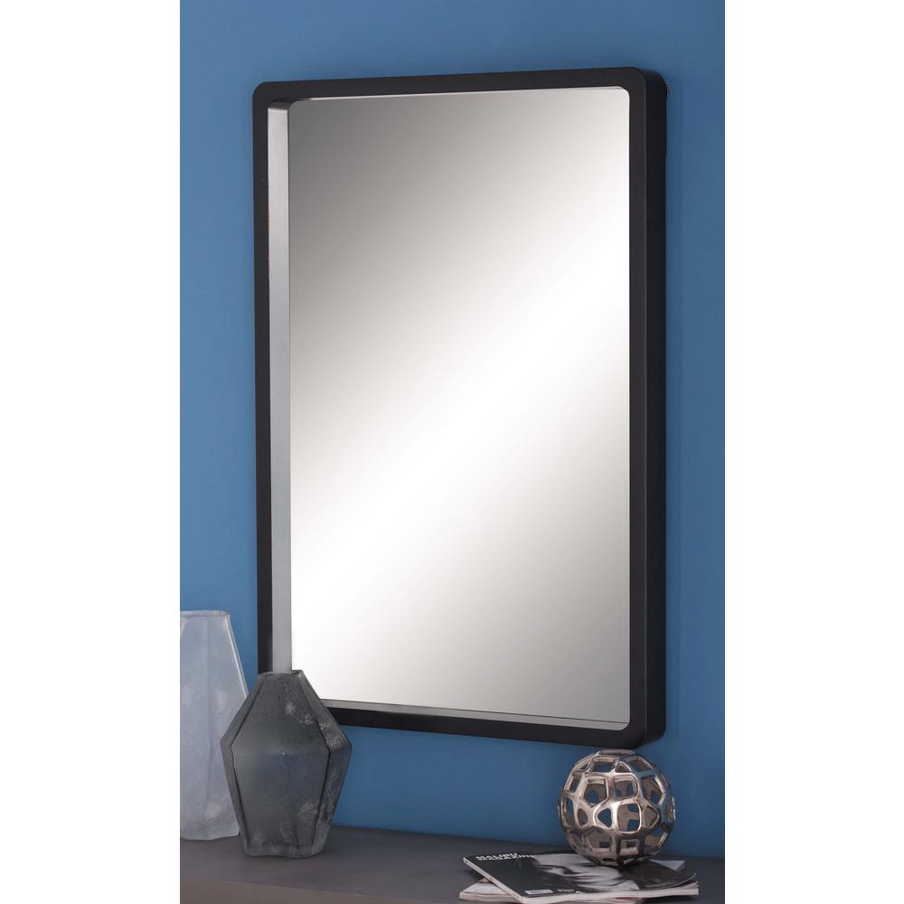 36 in. x 23 in. Modern Rectangular Framed Wall Mirror in Black60163