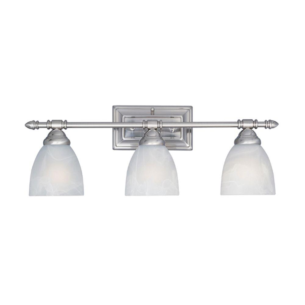 Designers Fountain Apollo Collection 3 Light Satin Platinum Wall Mount Vanity Light 94003 Sp The Home Depot