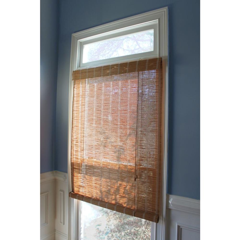 bamboo shades natural shade roll nutmeg hampton bay depot window woven weave simple treatments compare homedepot