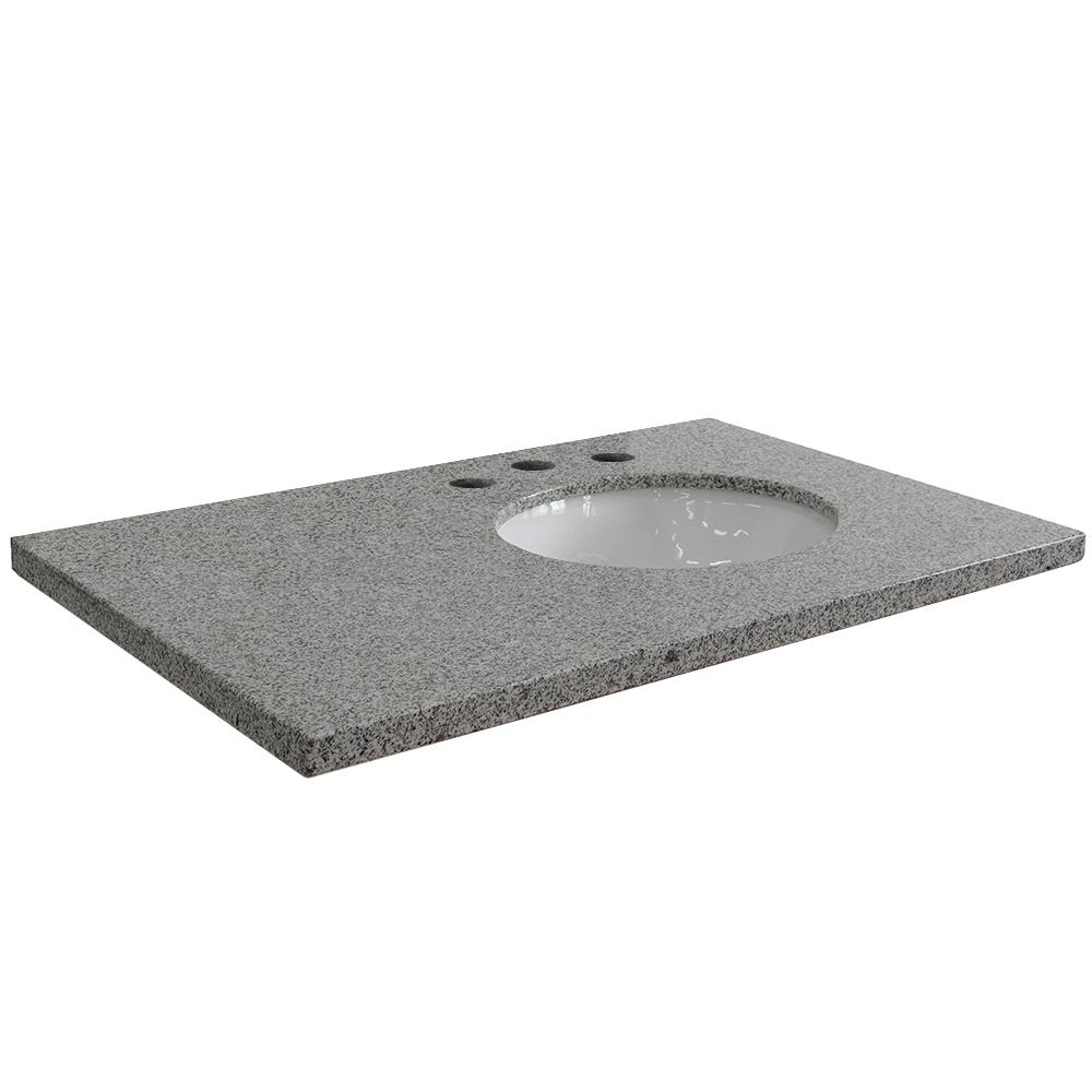 Bellaterra Home 37 in. W x 22 in. D x 2 in. H Gray Granite Vanity Top