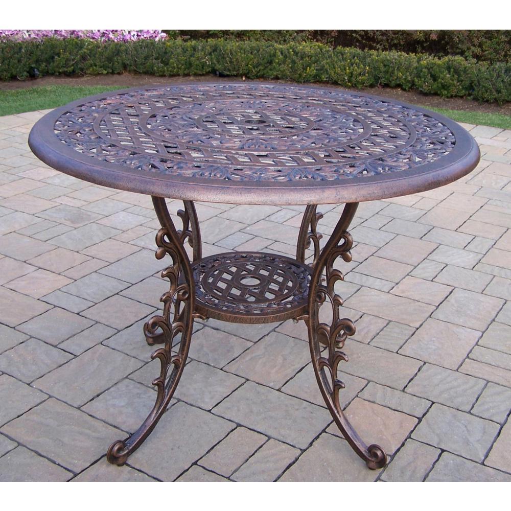 Folding Patio Dining Tables The Home Depot Mississippi Antique Bronze 1 Piece Aluminum Outdoor Dining Table