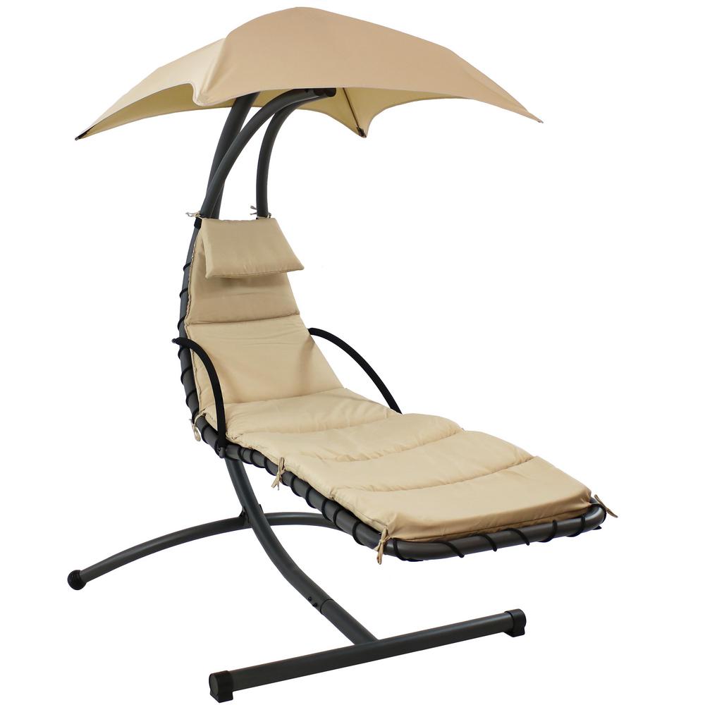 Sunnydaze Decor Steel Outdoor Floating Chaise Lounge Chair With