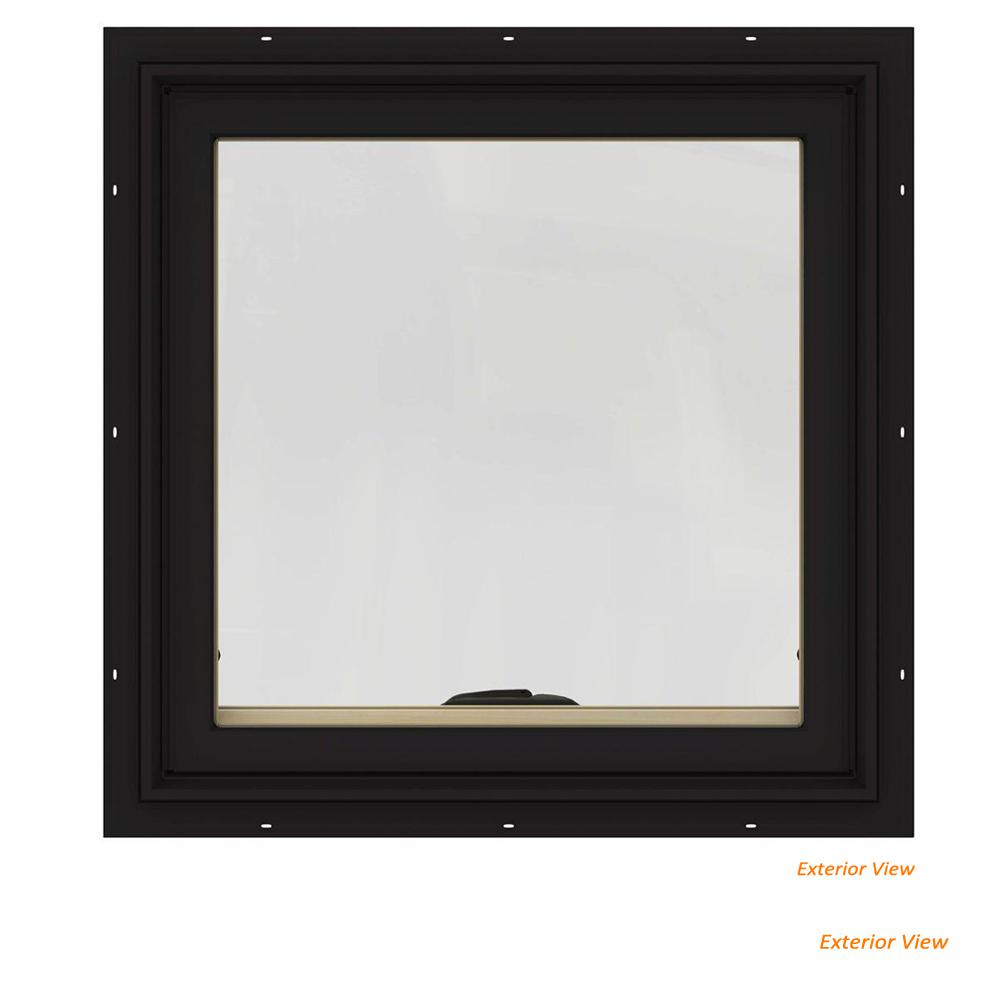 JELDWEN 24 in. x 24 in. W2500 Series Black Painted Clad Wood Awning