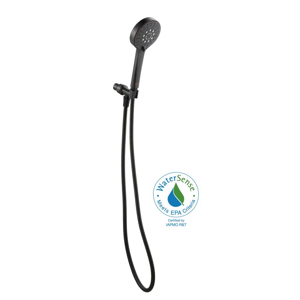 Glacier Bay Modern 6-Spray 4.5 in. Single Wall Mount Handheld Adjustable Shower Head in Bronze