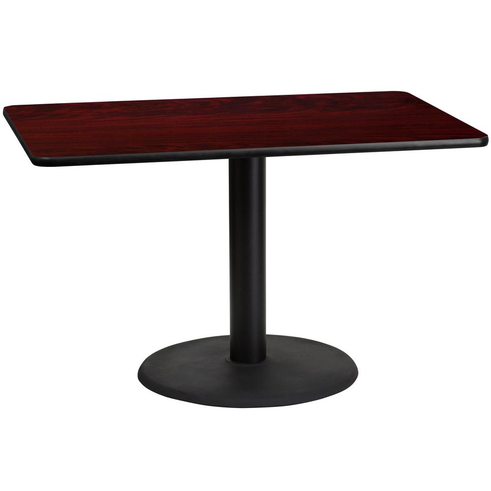 30 In X 48 Rectangular Black Laminate Table Top With 24 Round Height Base