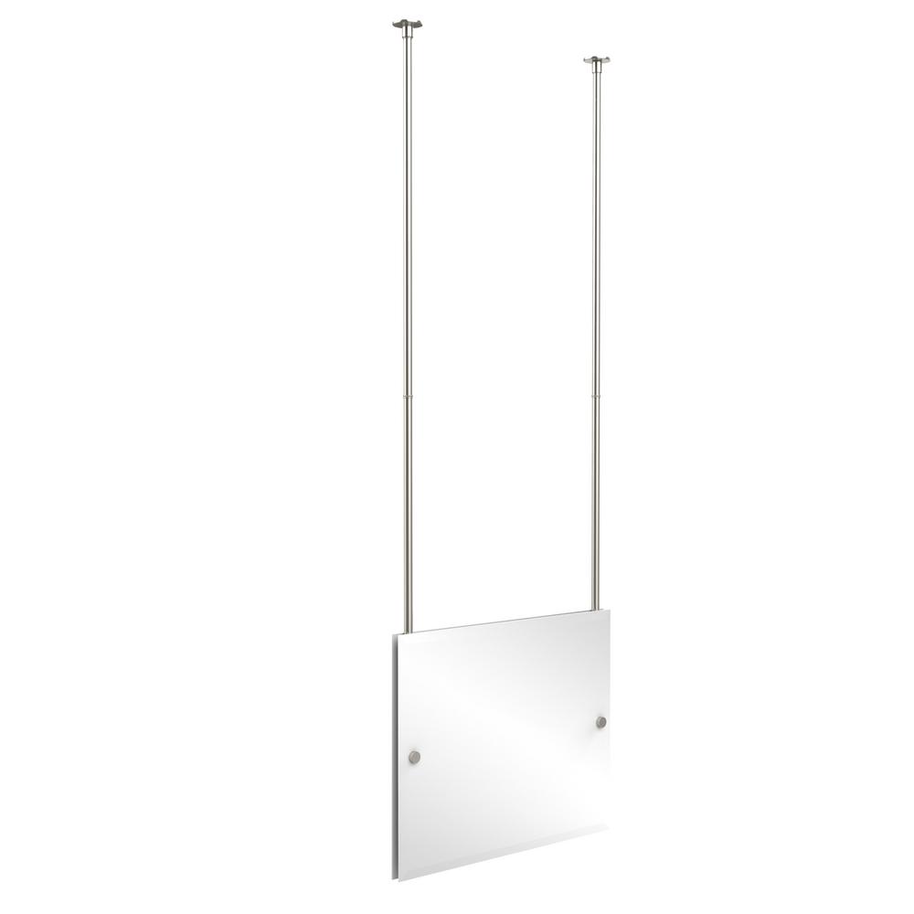 Allied Brass WS-93-GYM Frameless Landscape Rectangular Tilt Mirror with Beveled Edge Matte Gray