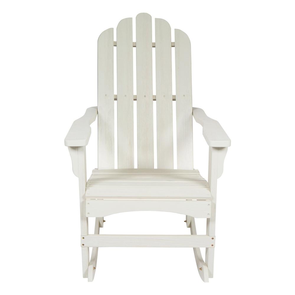 Shine Company Marina Ii 45 25 In Tall Eggshell White Cedar Wood Hydro Tex Indoor Outdoor Porch Rocker 4699ew The Home Depot