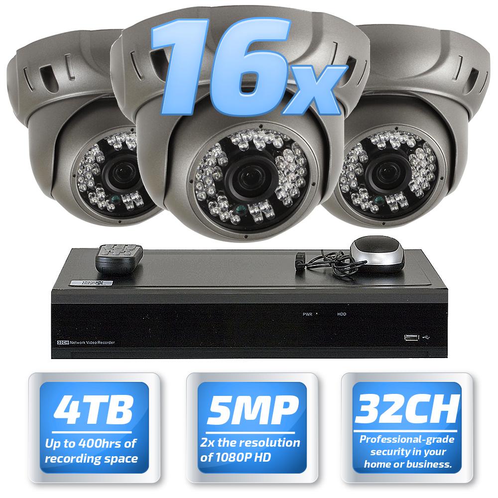GW Security 32-Channel 5MP DVR 4TB HDD Surveillance System ...
