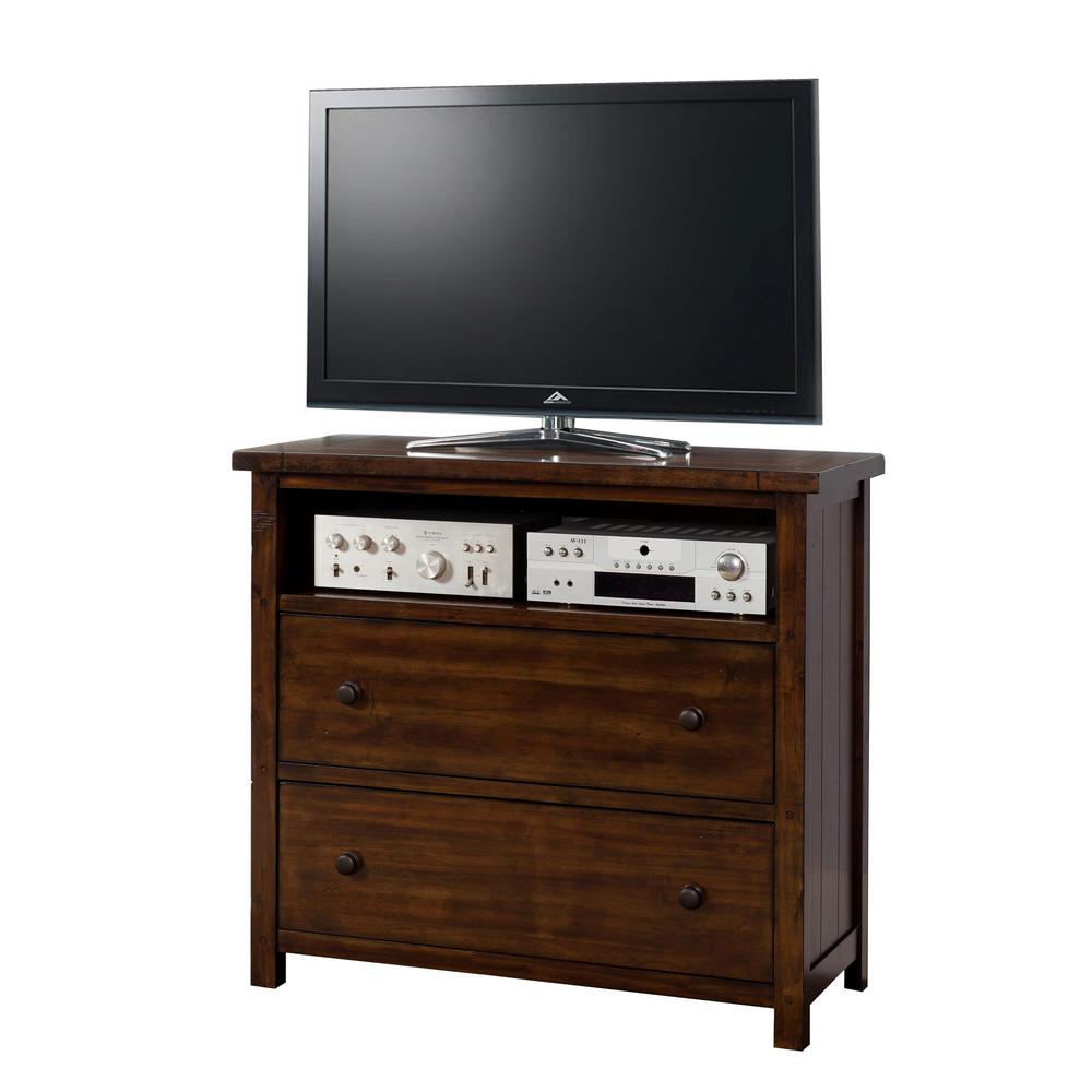 Kingsley 2Drawer Media Chest in Walnut KT600TV The Home Depot