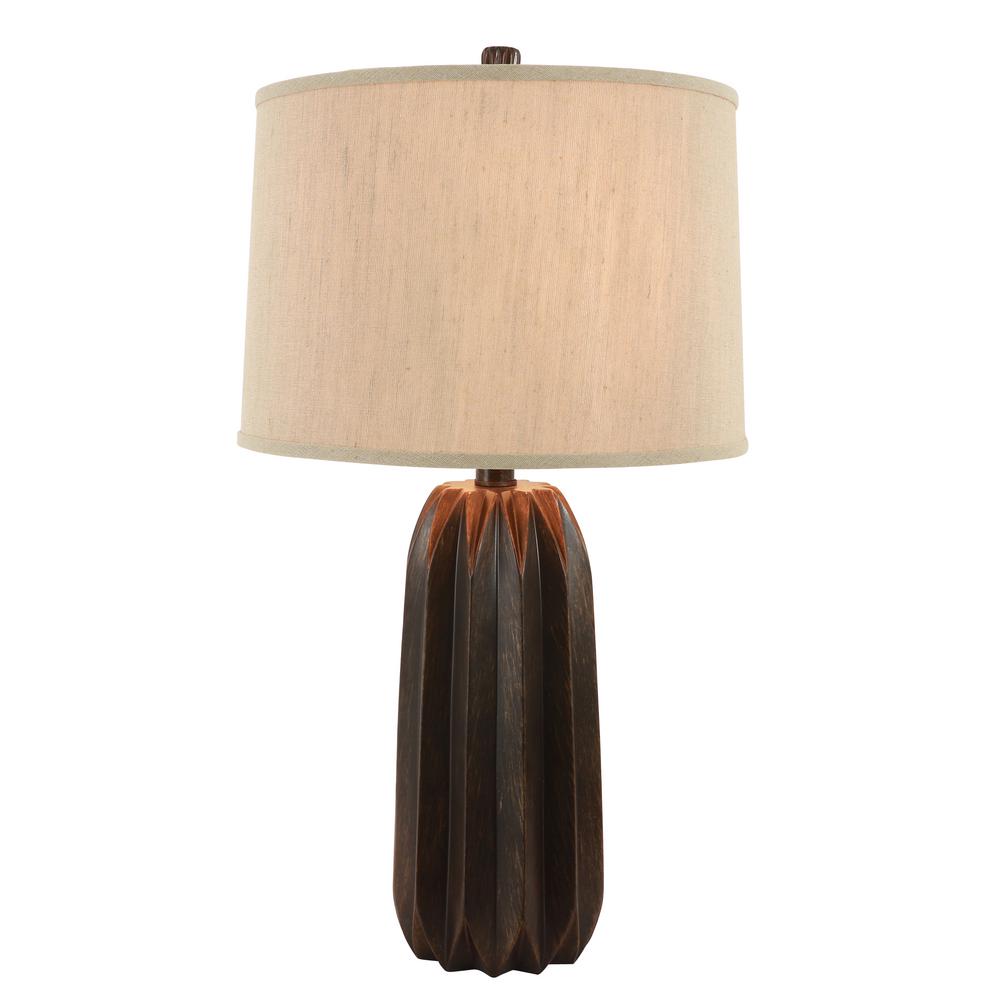 Decor Therapy Acton 29 5 In Brown Resin Table Lamp With Shade