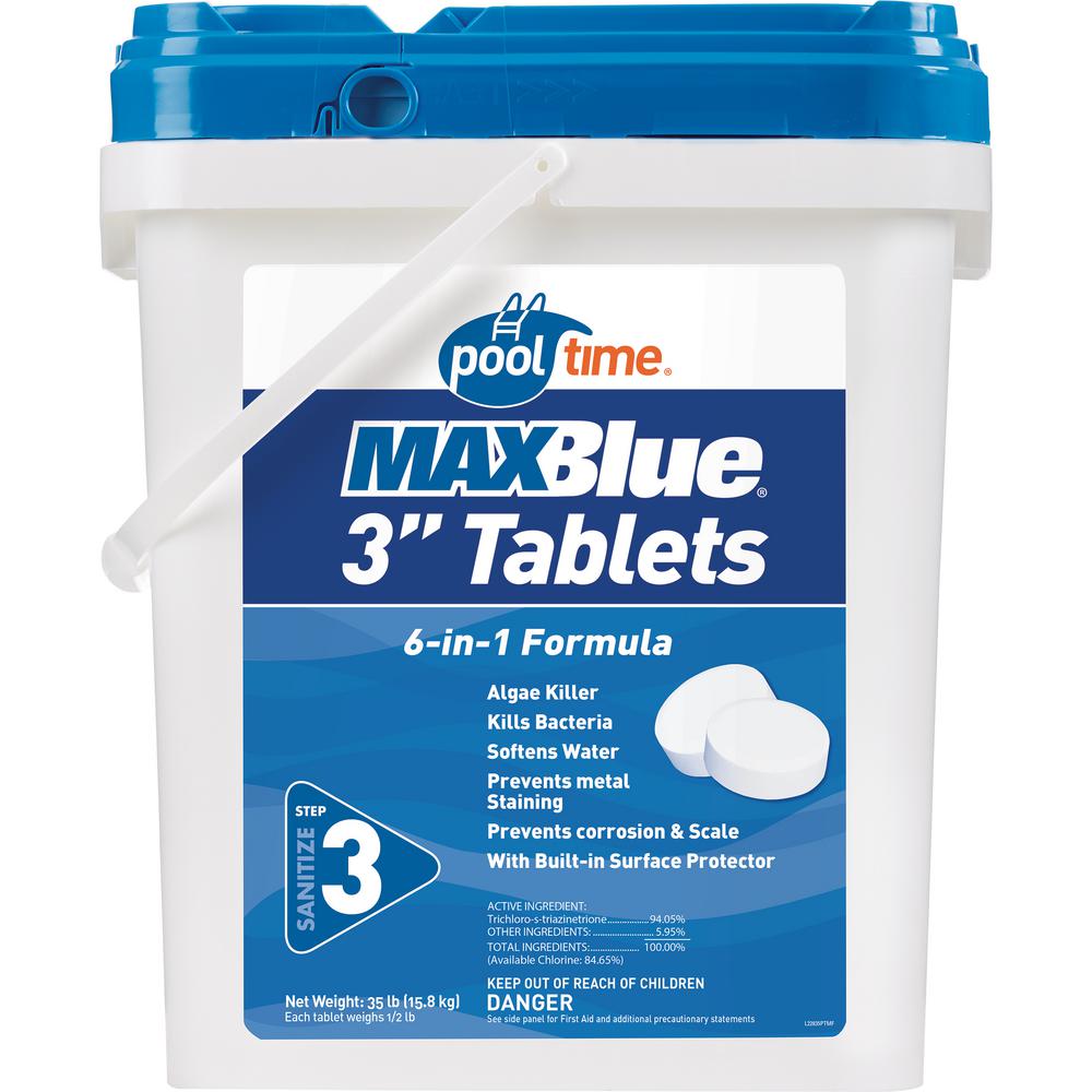 Pool Time MAXBlue 35 lbs. 3 in. Tablets Pool Chlorinator22835PTM The Home Depot
