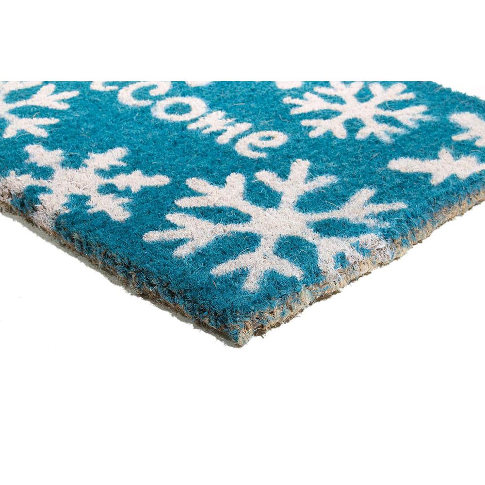 Imports Decor Basic Coir Welcome Snow Flakes 30 In X 18 In