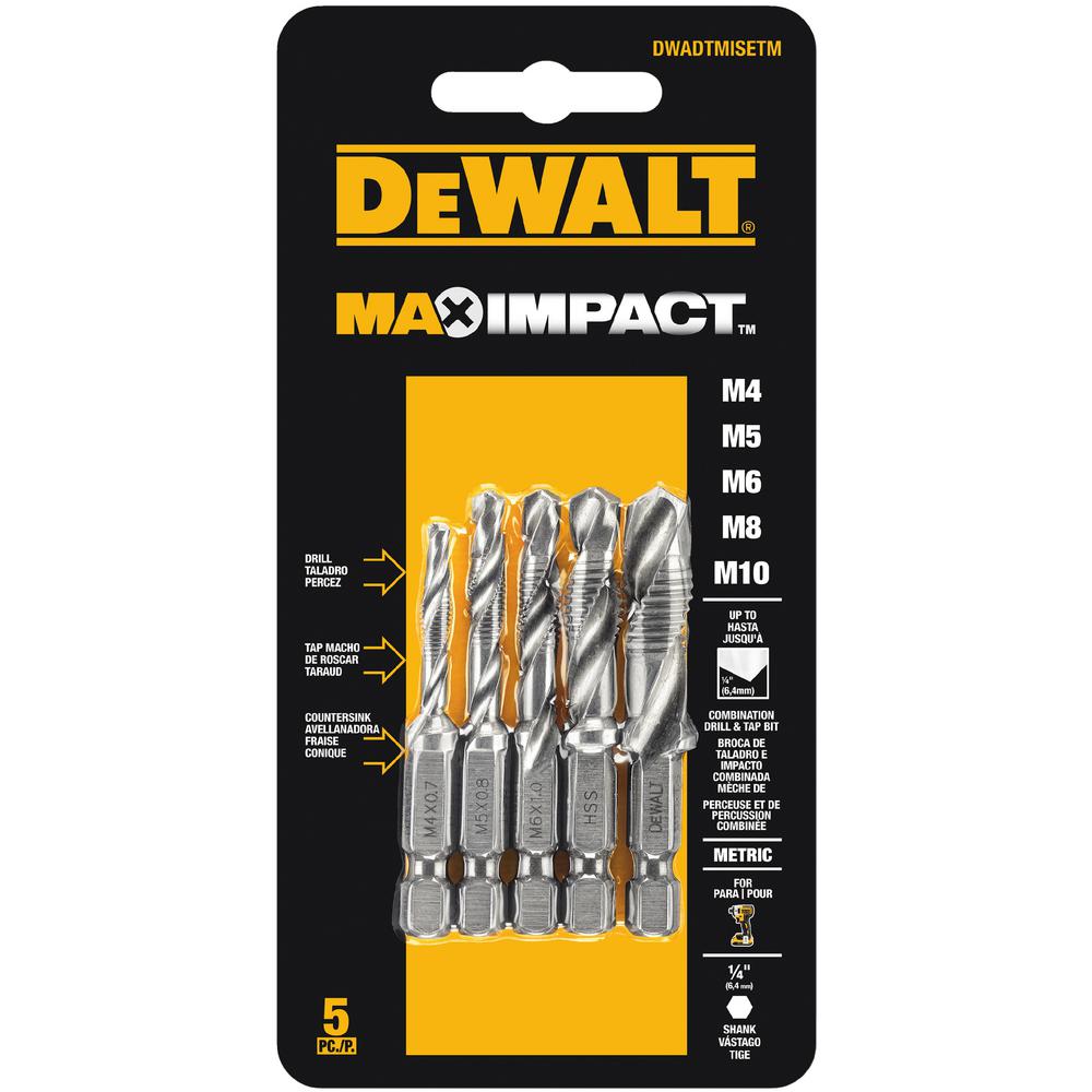 Dewalt Max Impact Metric Drill Tap Set 5 Piece Dwadtmisetm The Home