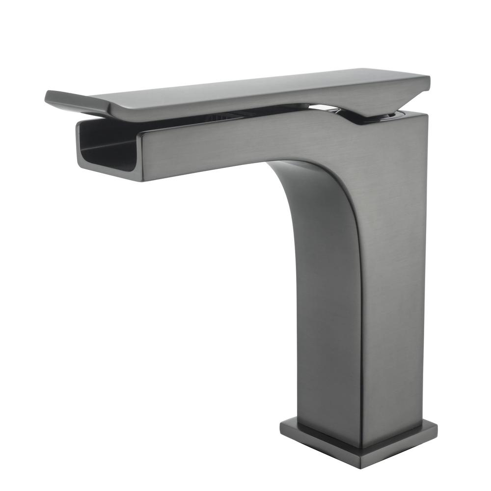Luxurious Single Hole Single Handle Bathroom Faucet In Gun Black