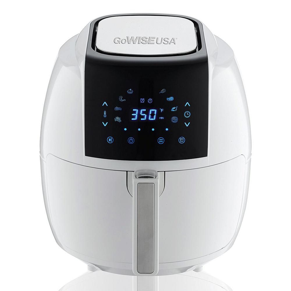 5.8 Qt. 8-in-1 Touch Screen White Air Fryer with Recipe Book