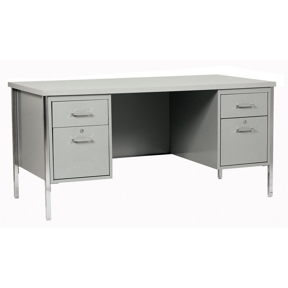 Sandusky 400 Series Double Pedestal Steel Desk in Gray ...