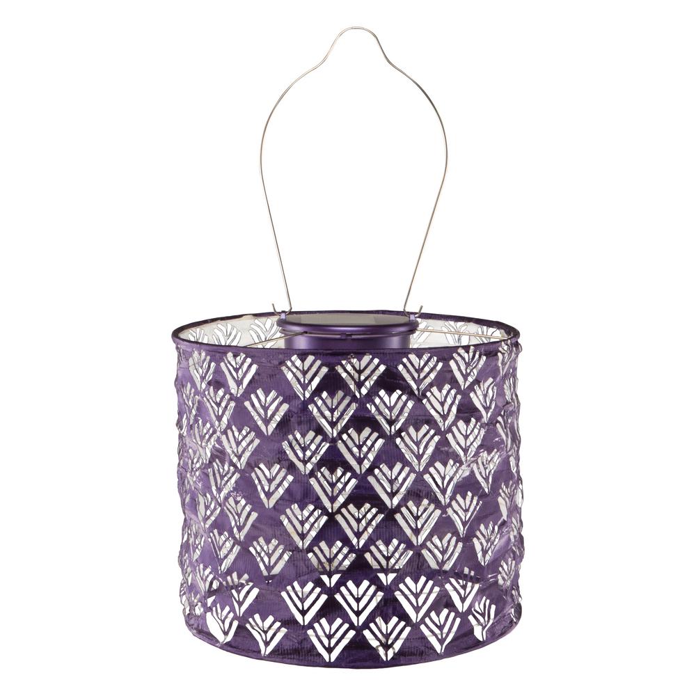 UPC 035286315968 product image for Allsop Soji Stella Drum 6.5 in. x 8 in. Purple Integrated LED Hanging Outdoor Ty | upcitemdb.com