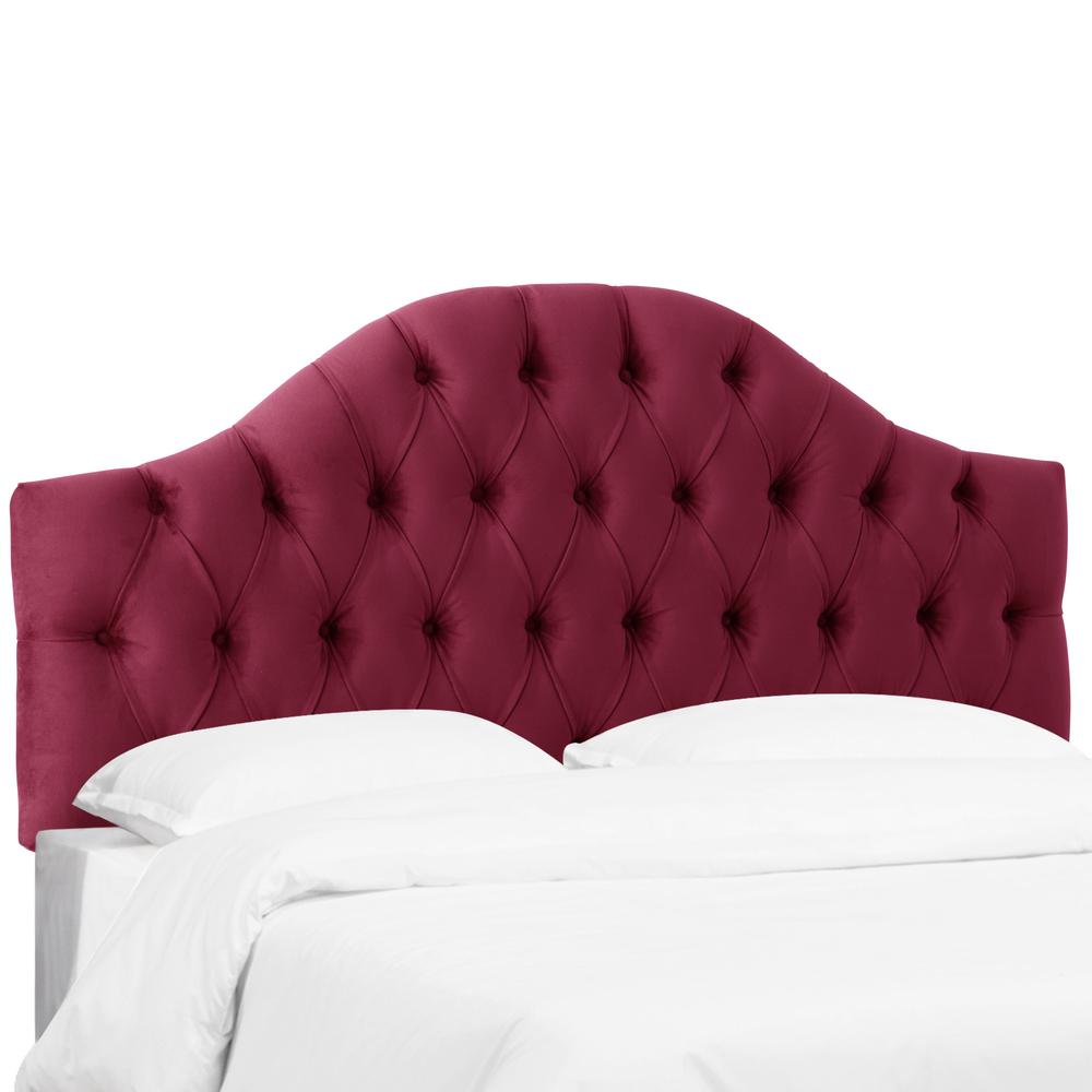 Skyline Furniture Velvet White Full High Arch Tufted Headboard Velvet Berry California King Diamond Tufted Headboard
