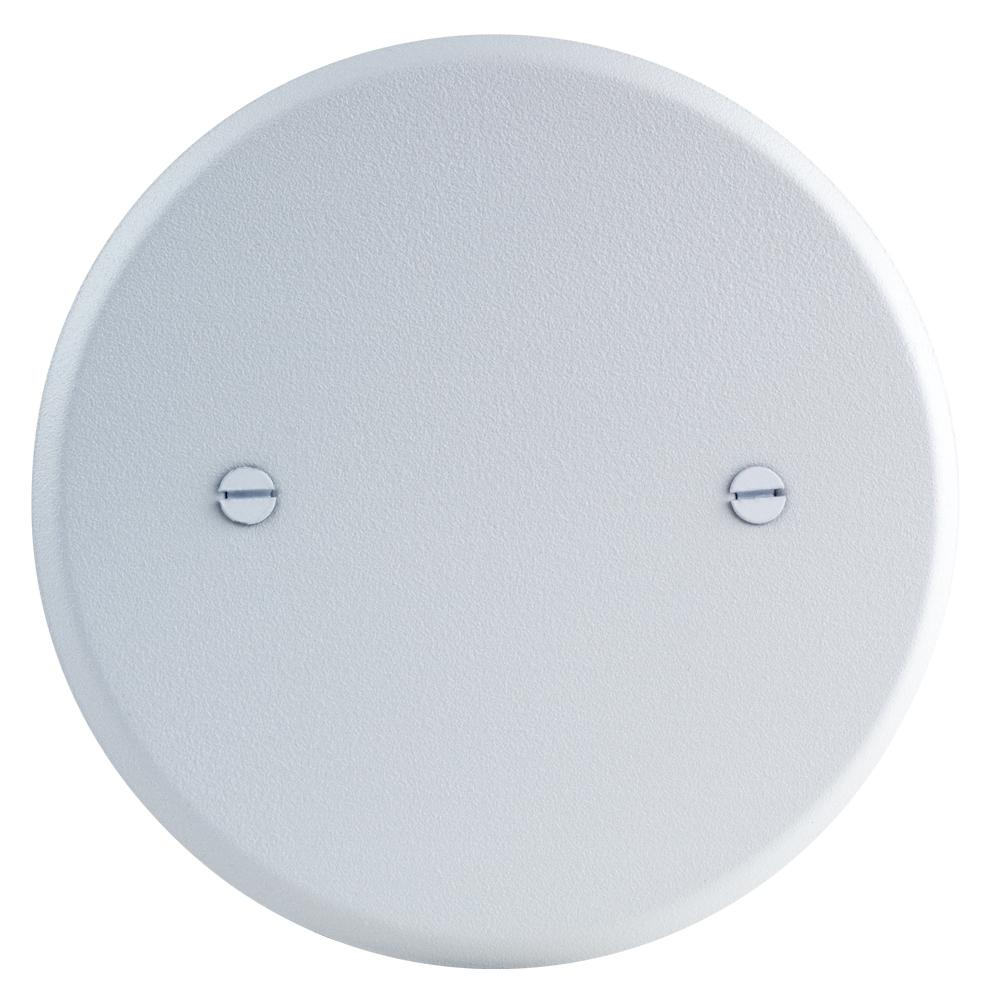 Commercial Electric 5 In Round Blank Metal Flat Cover White Textured