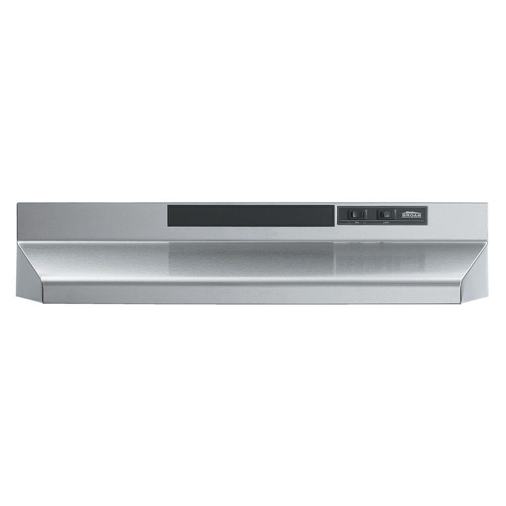 Broan Nutone F40000 Series 30 In Convertible Under Cabinet Range Hood With Light In Stainless Steel F403004 The Home Depot