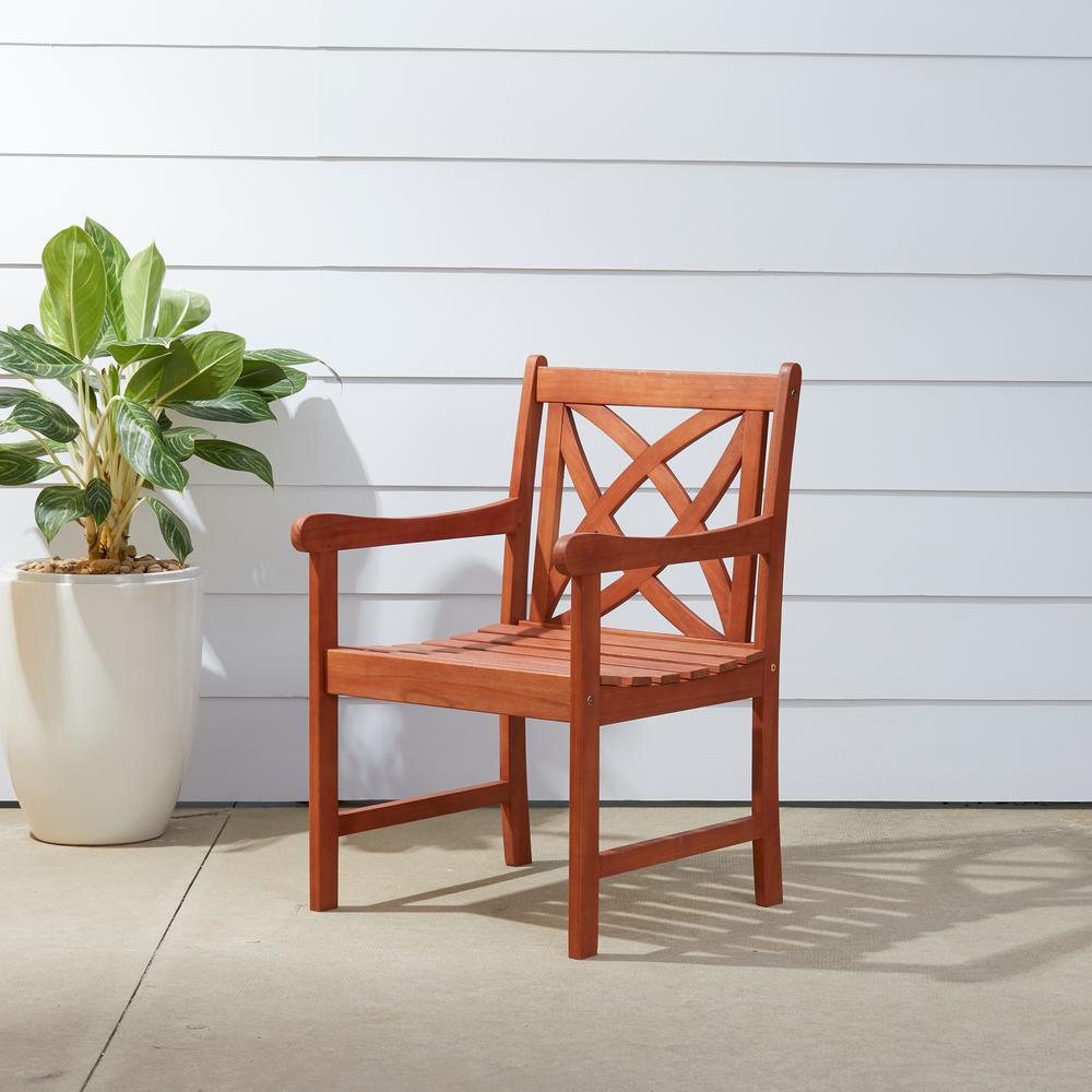 Vifah Malibu Wood Outdoor Dining Chair V1495 The Home Depot