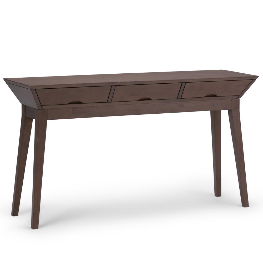 Simpli Home Tessa Walnut Brown Console Table Axctsa 03 The Depot Simpli Home Tessa Walnut Brown Console Table