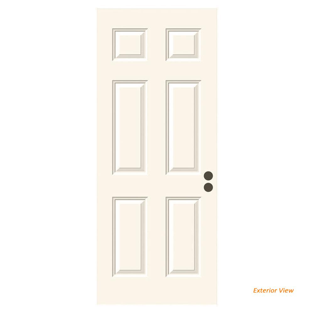 Jeld Wen 32 In X 78 In 6 Panel Primed Steel Prehung Right Hand