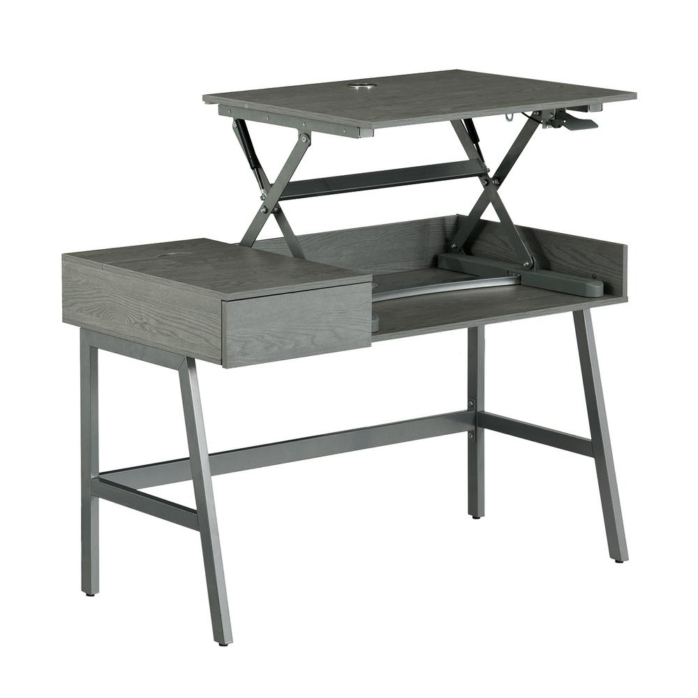 Techni Mobili Gray Rotating MultiPositional Modern Desk RTA2336GRY