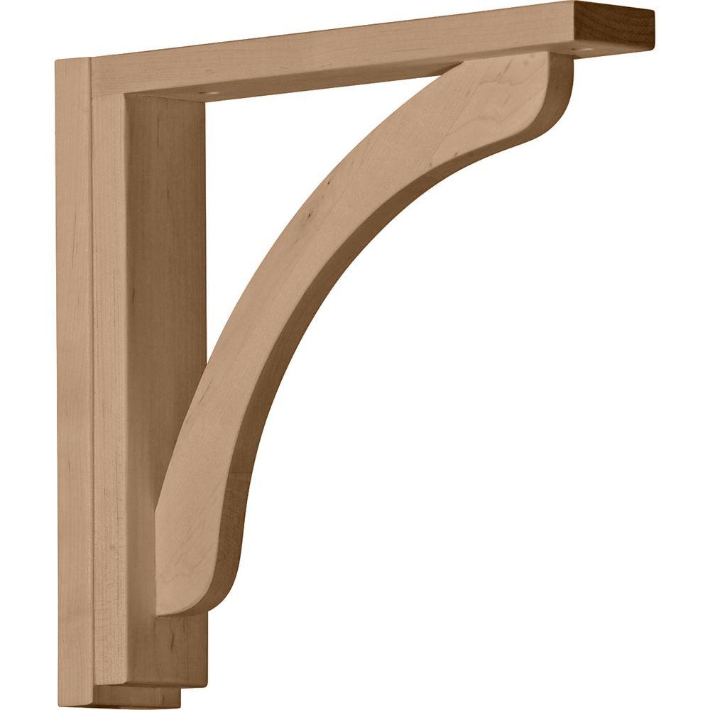 Ekena Millwork BKT02X12X12TRRO 2 1//2-Inch W by 12 3//4-Inch D by 12 1//4-Inch H Traditional Shelf Bracket Red Oak