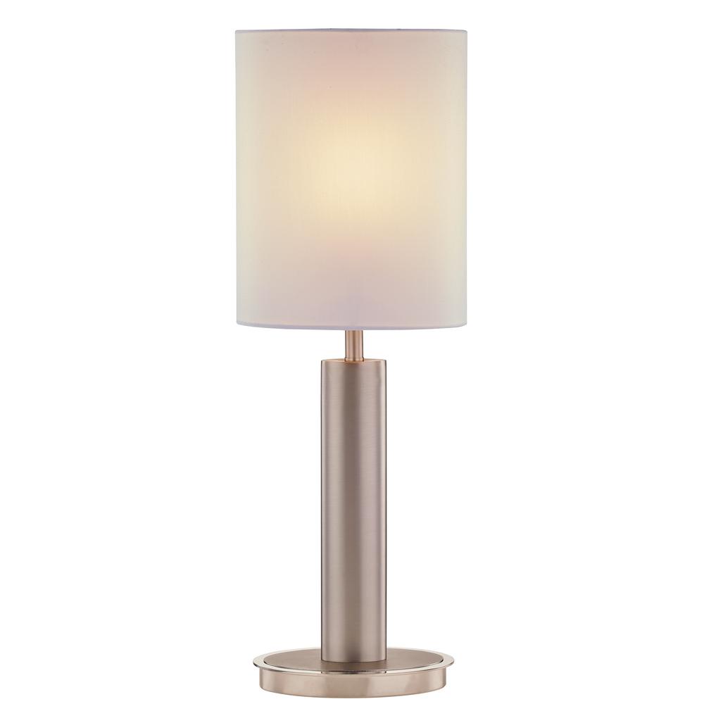 Touch Sensor Table Lamps The Home Depot Catriona 27 In Satin Nickel Modern Slim Oval Design Led Touch Table Lamp