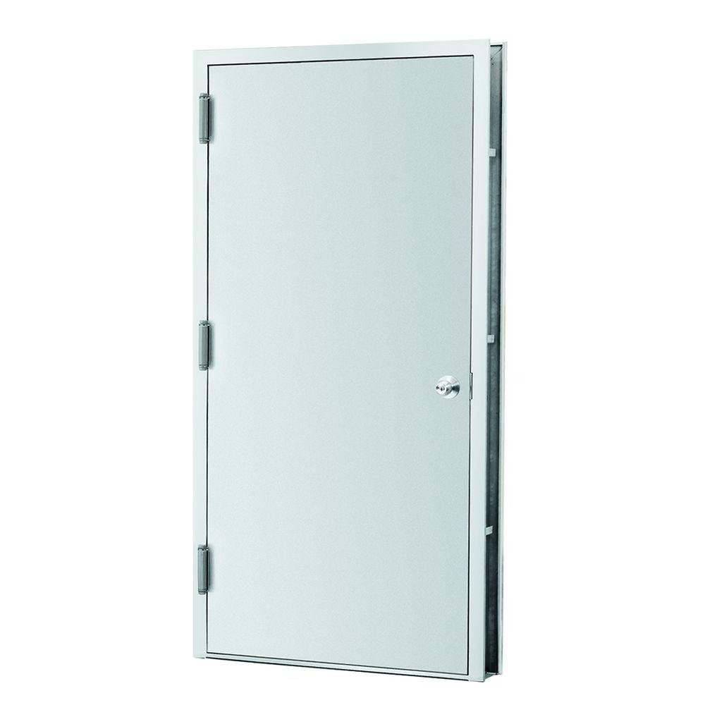 L I F Industries 36 In X 80 In Gray Left Hand Fire Steel Prehung Commercial Door