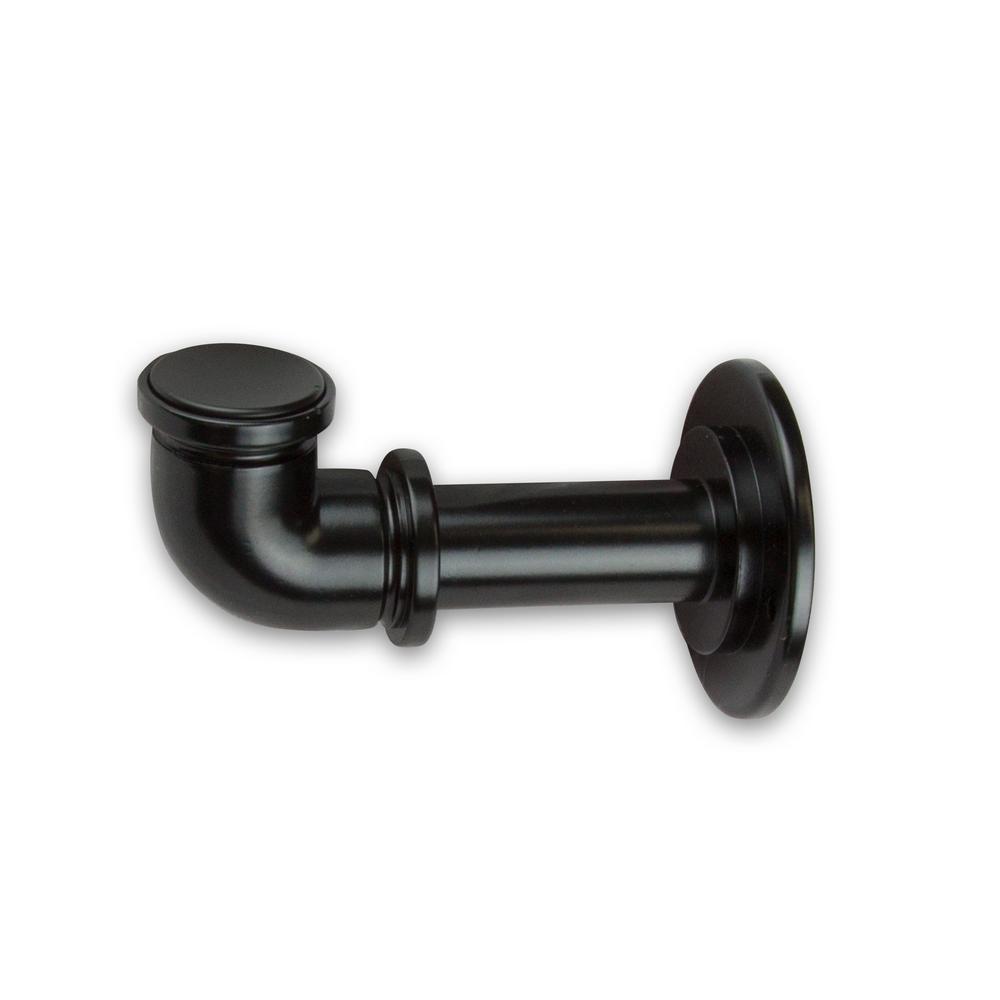 Rod Desyne Black Heavy Duty Wall Hook TP04 12 The Home Depot   Black Rod Desyne Home Storage Hooks Tp04 12 64 1000 