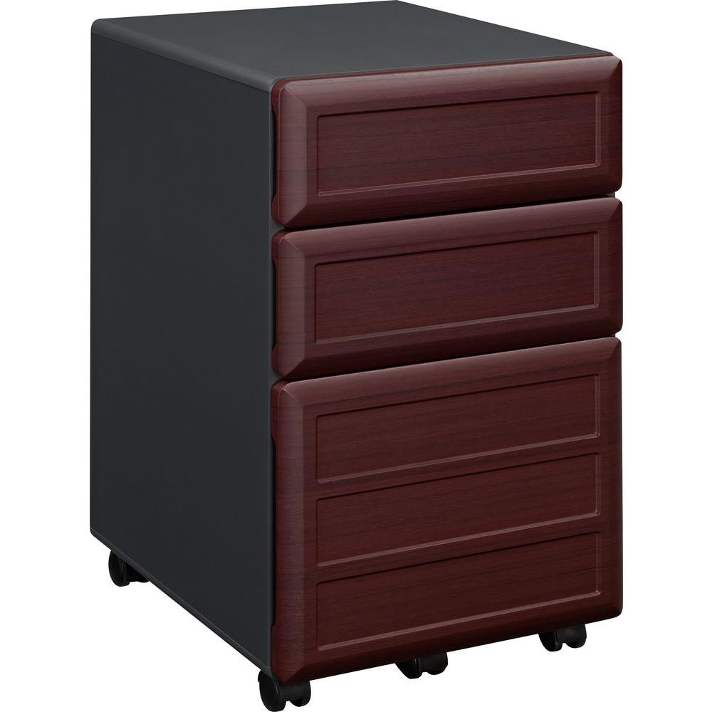 Ameriwood Home Mansfield 3 Drawer Cherry And Gray File Cabinet Hd68154 The Home Depot