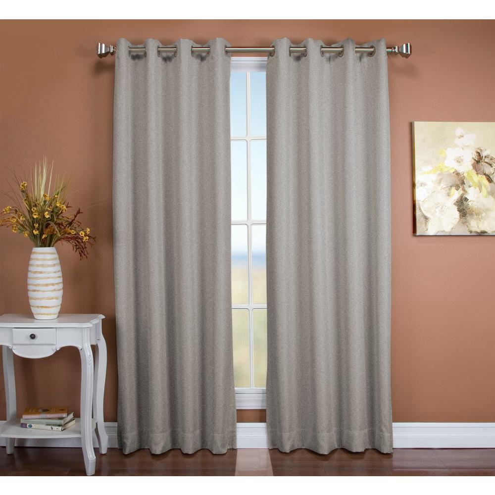 Ricardo Trading Tacoma 50 In W X 63 L Polyester Double Blackout L Polyester Double Blackout Grommet Window Panel In Stone