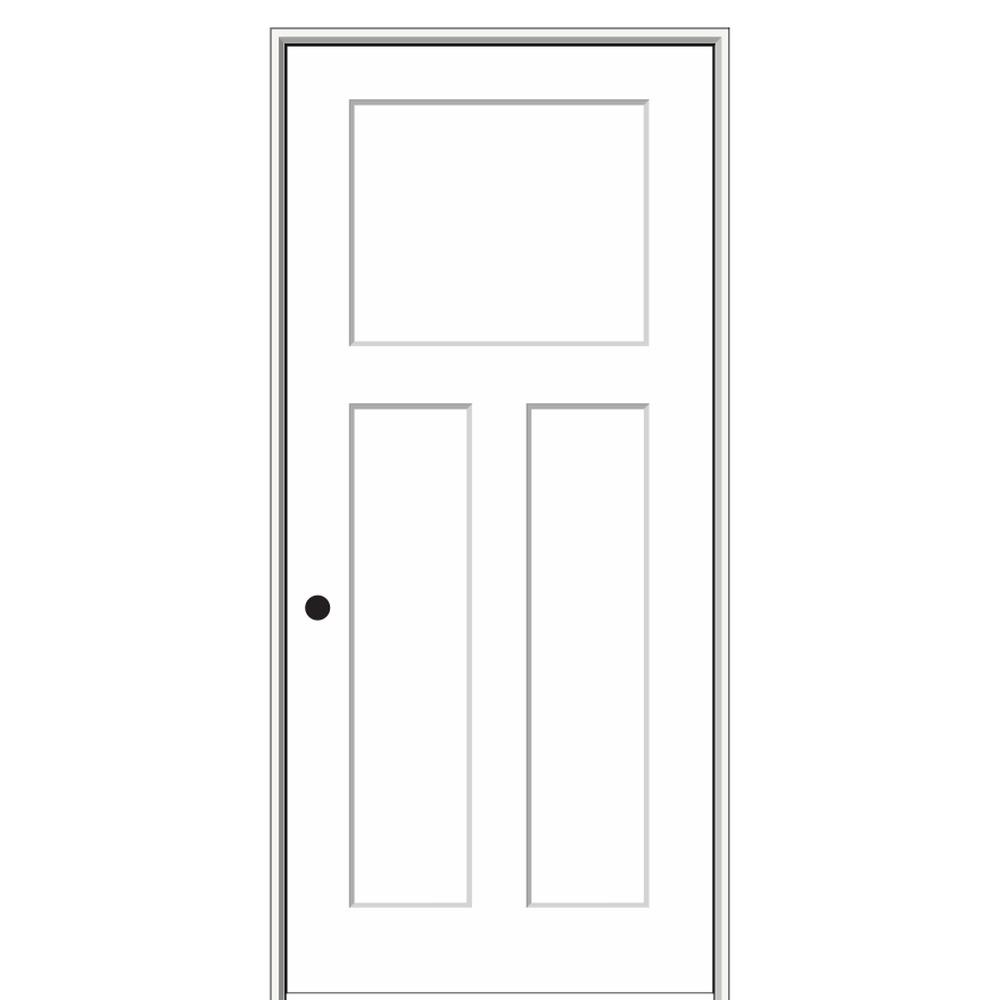 Mmi Door 32 In X 80 In Smooth Cratsman 3 Panel Right Hand Solid