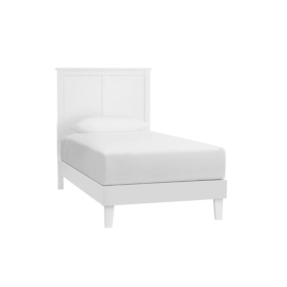 StyleWell Granbury White Wood Twin Panel Bed (39.65 in. W x 48 in. H