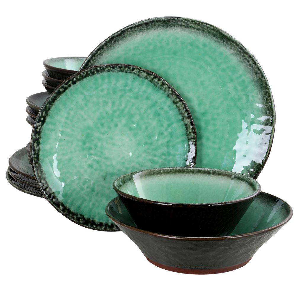 green tableware