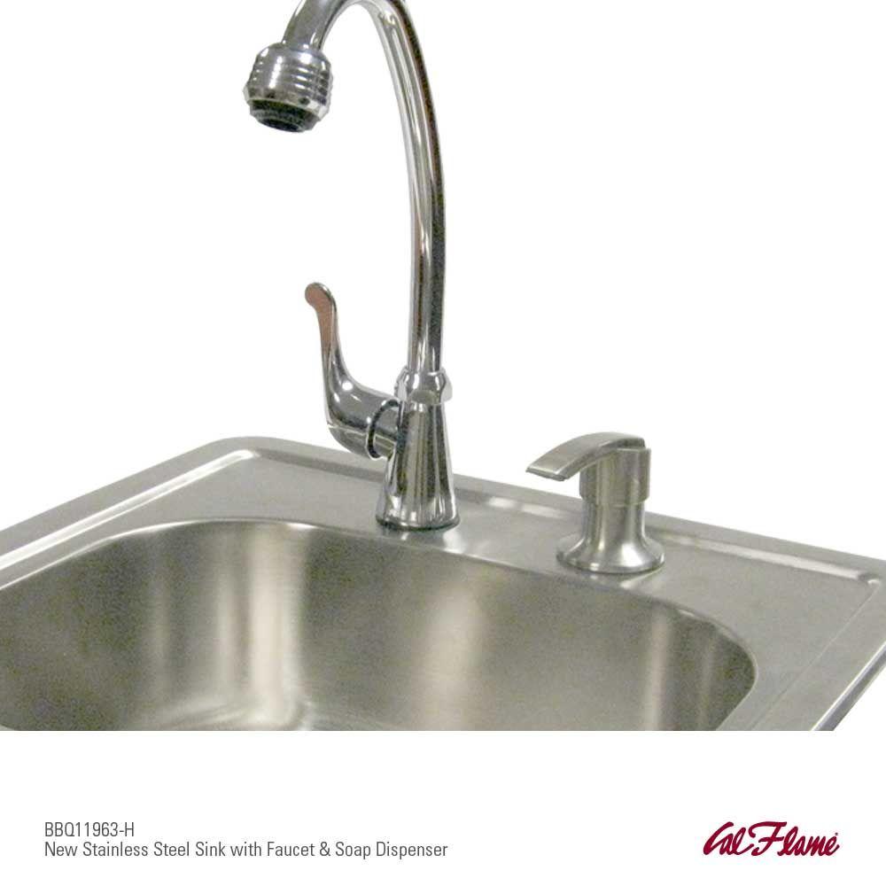 Cal Flame 15 1 2 In Outdoor Stainless Steel Sink With Faucet And